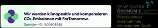 Logos: ForTomorrow Klima-Logo und Gemeinwohl Ökonomie Audit